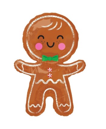 GLOBO DE HELIO GALLETA DE JENGIBRE SONRIENTE