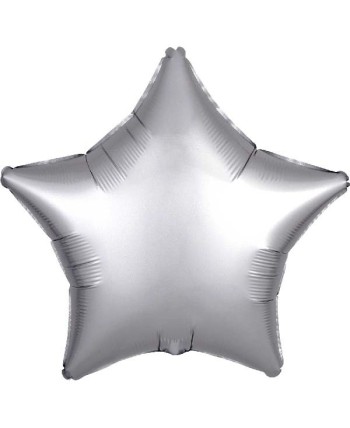 GLOBO DE HELIO ESTRELLA SATIN PLATA