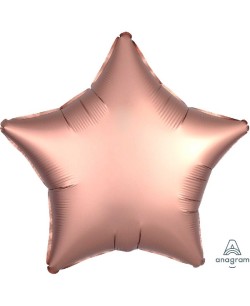 GLOBO DE HELIO ESTRELLA SATIN ROSA