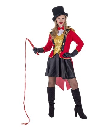 DISFRAZ DE DOMADORA CHALECO LENTEJUELAS MUJER