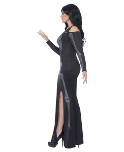 DISFRAZ DE ESQUELETO VESTIDO HUESOS AZULES PARA MUJER 2