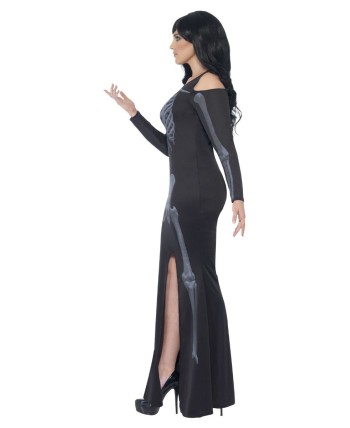 DISFRAZ DE ESQUELETO VESTIDO HUESOS AZULES