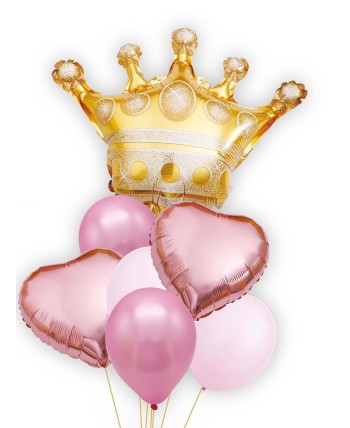 BOUQUET DE GLOBOS CORONA DORADA