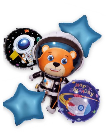BOUQUET DE GLOBOS OSITO ASTRONAUTA