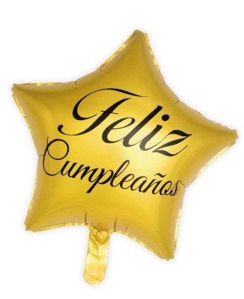GLOBO DE FOIL ESTRELLA DORADA FELIZ CUMPLEAÑOS