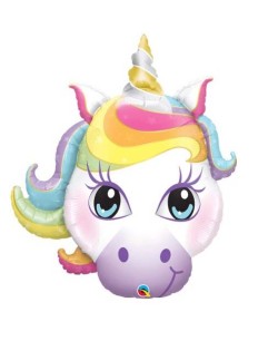 GLOBO FOIL CABEZA UNICORNIO MINI COLORINES
