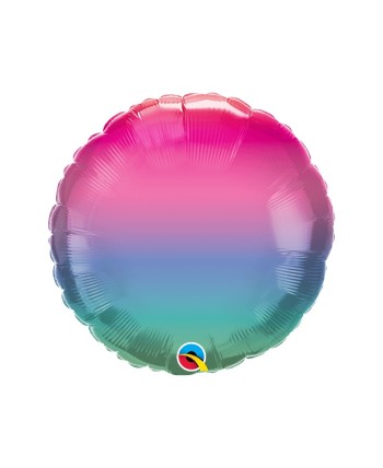 GLOBO DE HELIO CIRCULO TURQUESA Y FUCSIA