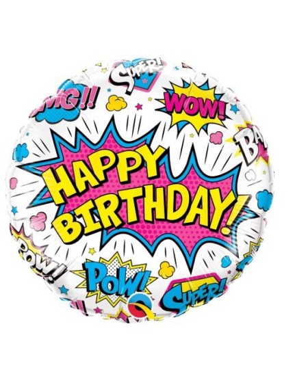 GLOBO DE HELIO HAPPY BIRTHDAY SUPERHEROES COMIC
