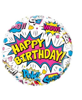 GLOBO DE HELIO HAPPY BIRTHDAY SUPERHEROES COMIC