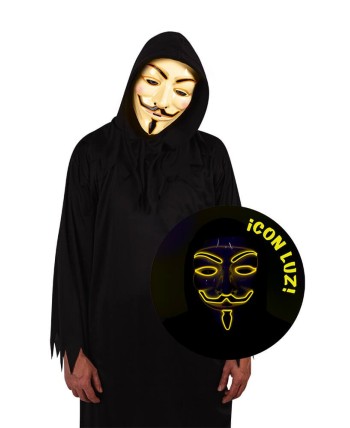 MASCARA V DE VENDETA CON LUZ