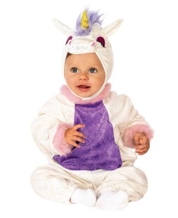 DISFRAZ DE UNICORNIO BLANCO Y MORADO PARA BEBE