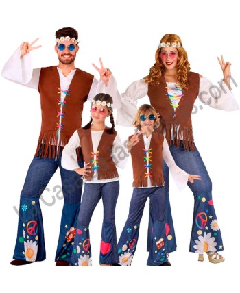DISFRAZ GRUPO HIPPIES VAQUERO