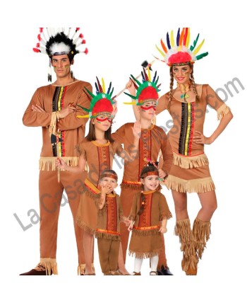 DISFRAZ GRUPO INDIOS CINTAS