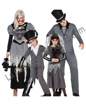 DISFRAZ GRUPO NOVIA CADAVER GRIS