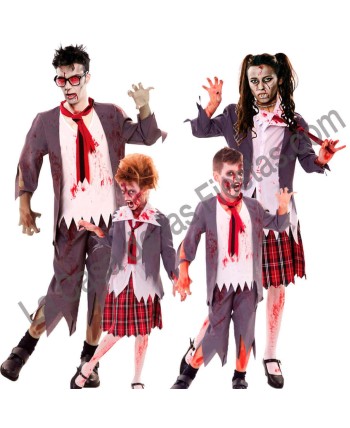DISFRAZ GRUPO COLEGIALES ZOMBIE
