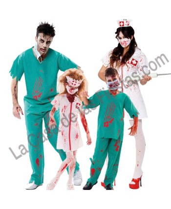 DISFRAZ GRUPO MEDICOS ZOMBIES