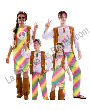 DISFRAZ GRUPO HIPPIES PAZ