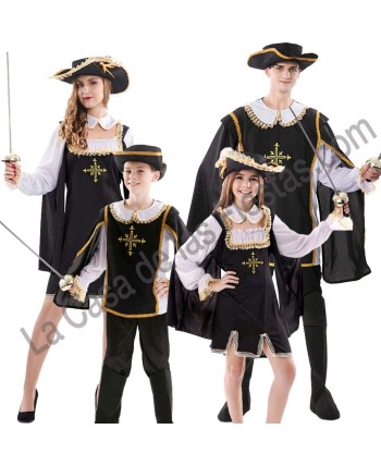 DISFRAZ GRUPO MOSQUETEROS NEGROS