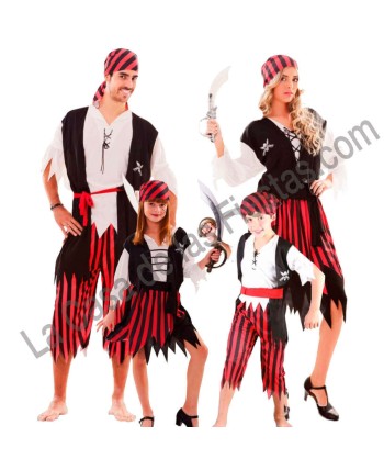 DISFRAZ GRUPO PIRATAS RAYAS