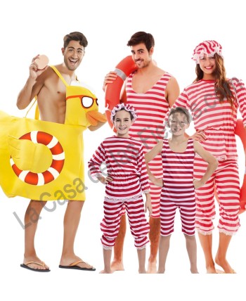 DISFRAZ GRUPO BAÑISTAS ANTIGUOS