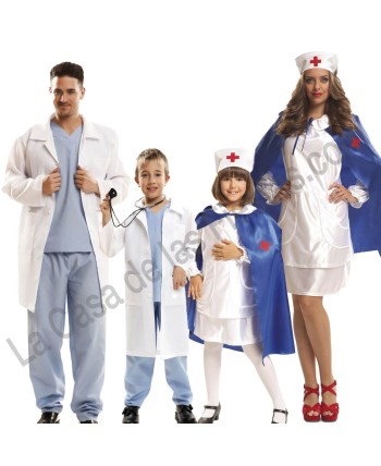 DISFRAZ GRUPO DE MEDICOS Y ENFERMERAS