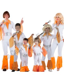 DISFRAZ GRUPO ABBA NARANJA