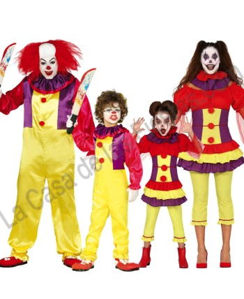 DISFRAZ GRUPO PAYASO ASESINO AMARILLO