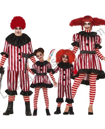DISFRAZ GRUPO PAYASO ASESINO RAYAS