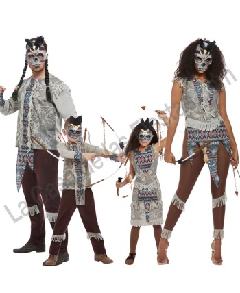 DISFRAZ GRUPO INDIOS CALAVERA