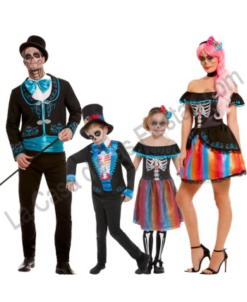 DISFRAZ GRUPO CALAVERA MEXICANA AZUL