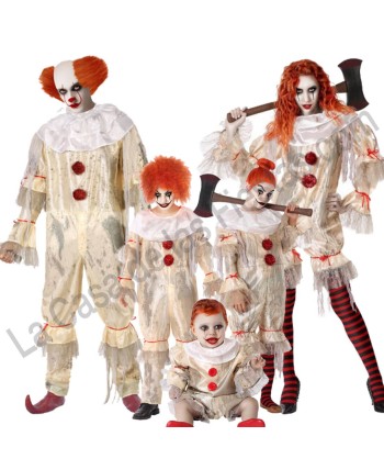 DISFRAZ GRUPO PAYASOS ASESINOS LAZO ROJO