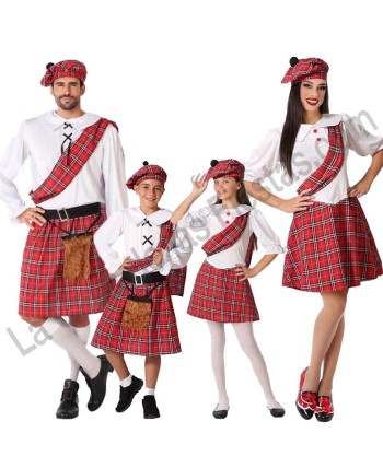 DISFRAZ GRUPO ESCOCESES CAMISA BLANCA