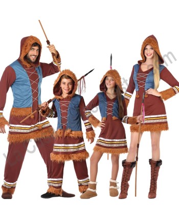 DISFRAZ GRUPO ESQUIMALES CHALECO AZUL