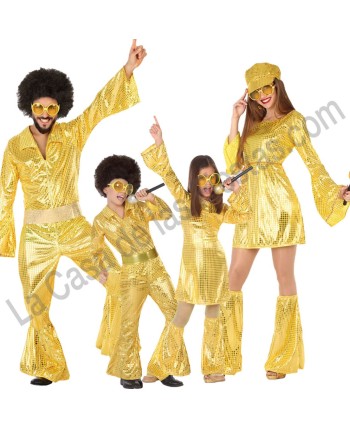 DISFRAZ GRUPO AÑOS 70 DISCO ORO