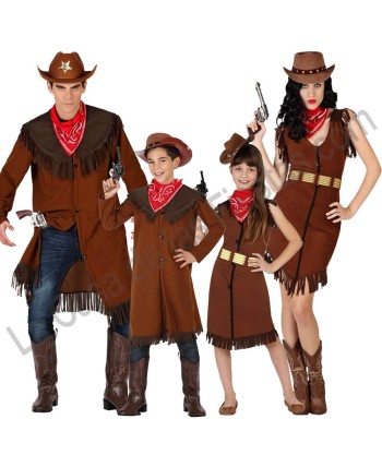 DISFRAZ GRUPO VAQUEROS ABRIGO