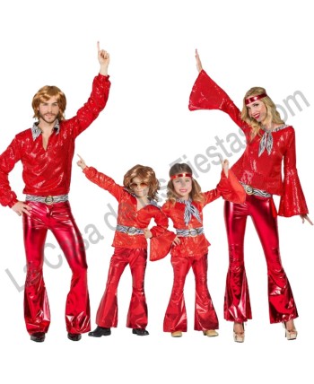 DISFRAZ GRUPO DISCO FEVER ROJO