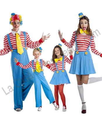 DISFRAZ GRUPO  PAYASO AZUL PETO