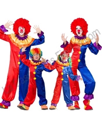 DISFRAZ GRUPO PAYASO AZUL Y ROJO