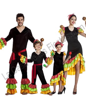 DISFRAZ GRUPO RUMBEROS  NEGROS