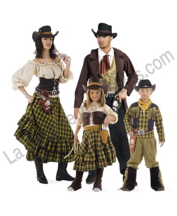 DISFRAZ GRUPO VAQUEROS CUADROS