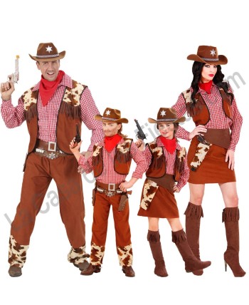 DISFRAZ GRUPO VAQUEROS CAMISA CUADROS