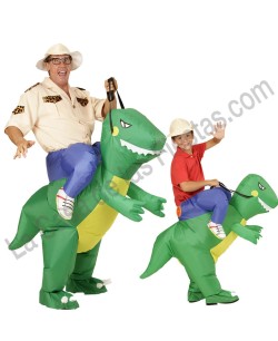 DISFRAZ GRUPO JINETE DINOSAURIO HINCHABLE