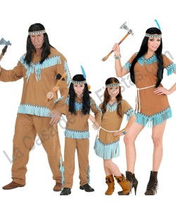 DISFRAZ GRUPO INDIO FLECO AZUL