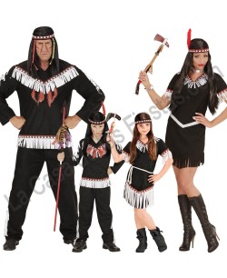 DISFRAZ GRUPO INDIOS NEGRO