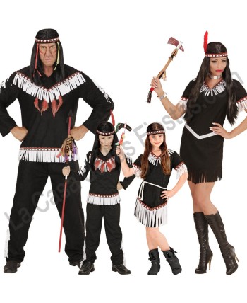 DISFRAZ GRUPO INDIOS NEGRO