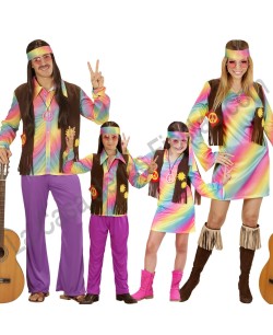 DISFRAZ GRUPO HIPPIES CHALECO MARGARITAS