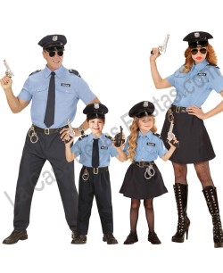 DISFRAZ GRUPO POLICIA CAMISA AZUL CLARO