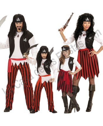 DISFRAZ GRUPO PIRATAS CHALECO CALAVERA