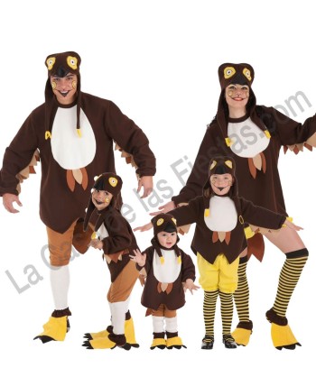 DISFRAZ GRUPO BUHOS MARRONES