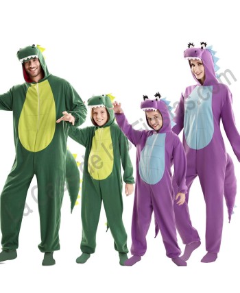 DISFRAZ GRUPO DRAGONES VERDES Y MORADOS